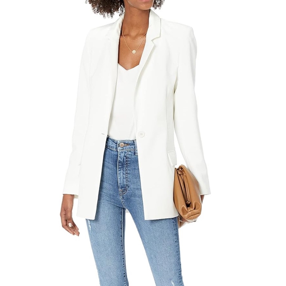 Elegant White Women's Blazer Size S
